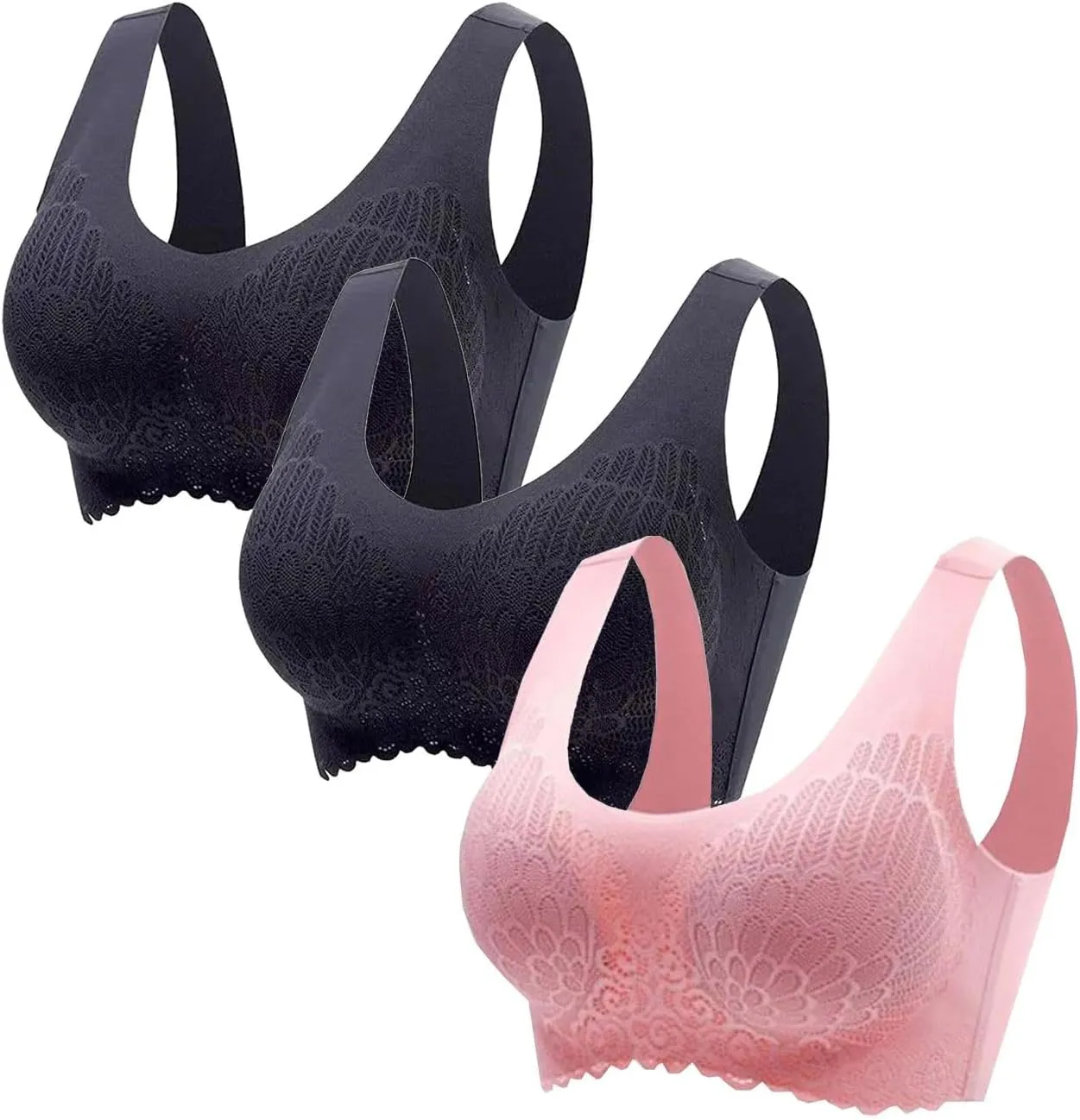Sporty Bras for Women Push Up Comfort Wirefree Bra Trendy Seamless Tank Soft Full-Coverage Comfortable Everyday Wear