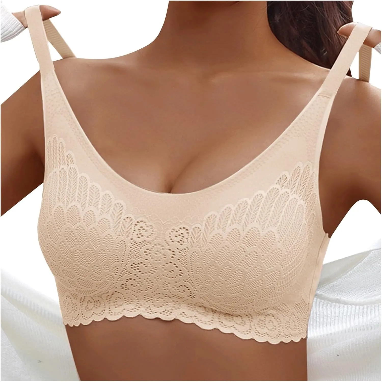 Sporty Bras for Women Push Up Comfort Wirefree Bra Trendy Seamless Tank Soft Full-Coverage Comfortable Everyday Wear