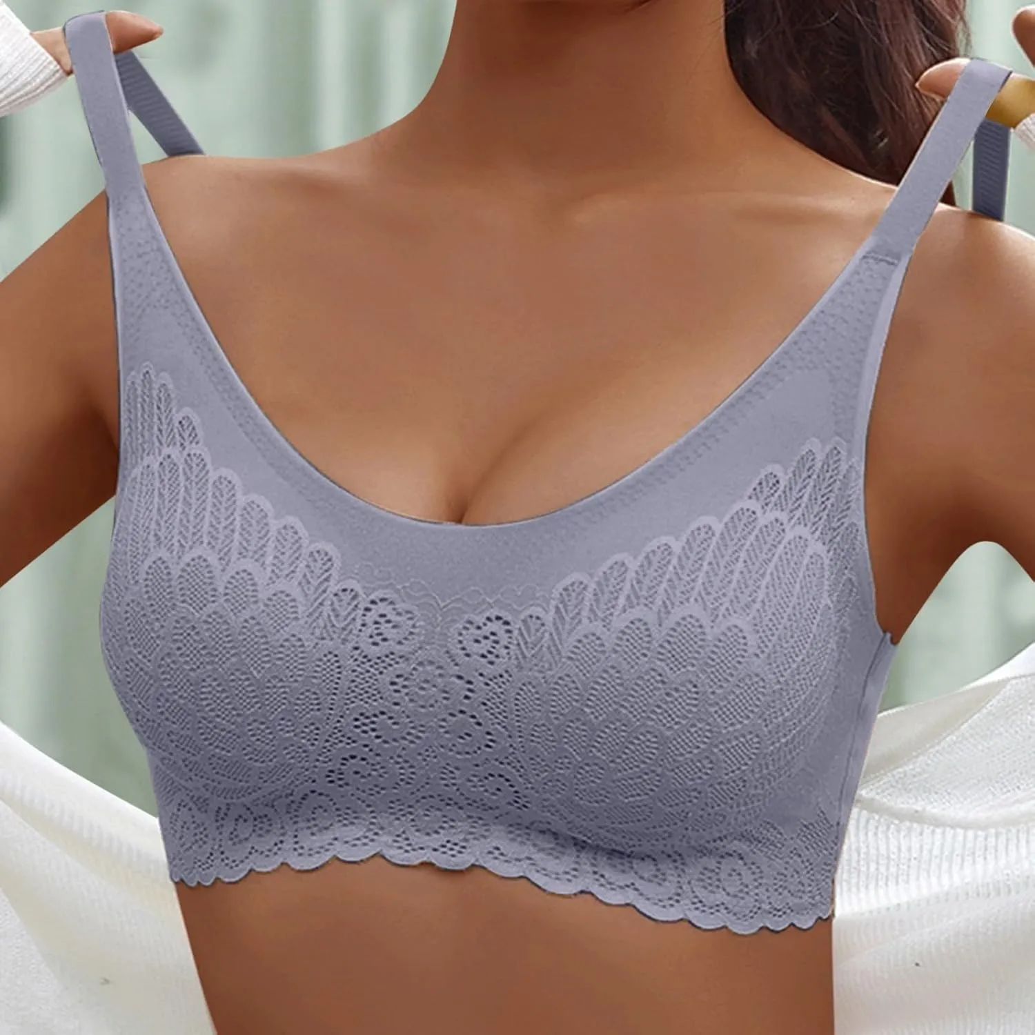 Sporty Bras for Women Push Up Comfort Wirefree Bra Trendy Seamless Tank Soft Full-Coverage Comfortable Everyday Wear