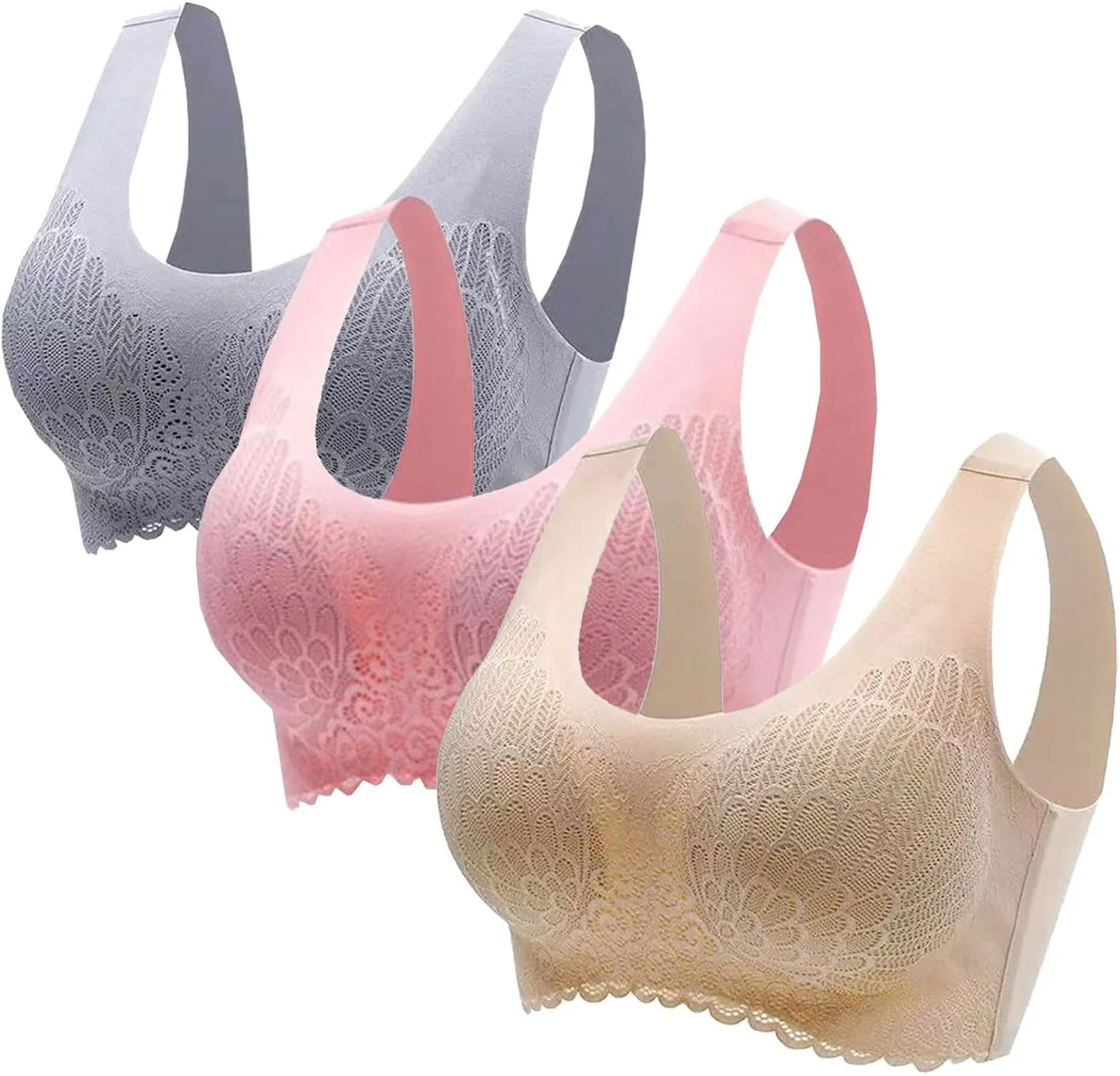 Sporty Bras for Women Push Up Comfort Wirefree Bra Trendy Seamless Tank Soft Full-Coverage Comfortable Everyday Wear