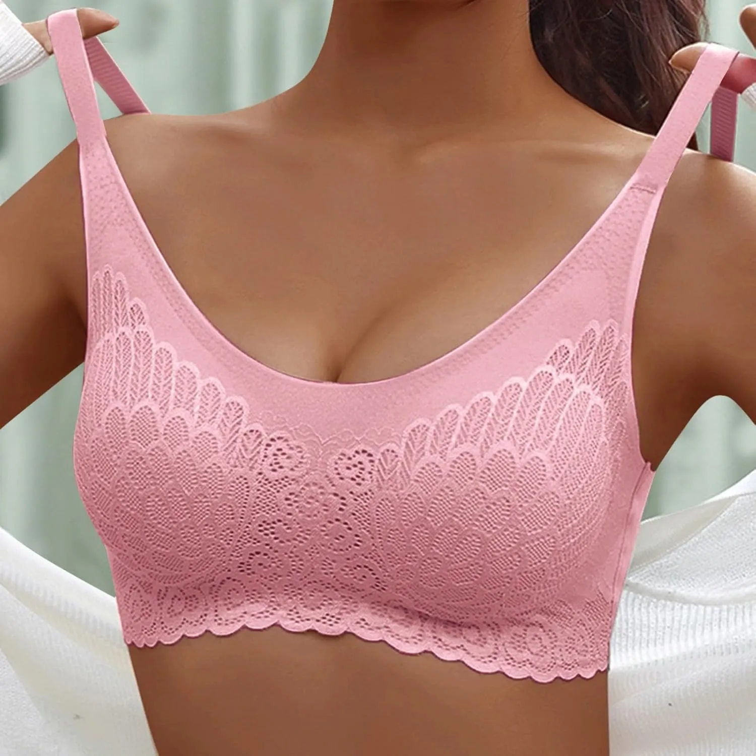 Sporty Bras for Women Push Up Comfort Wirefree Bra Trendy Seamless Tank Soft Full-Coverage Comfortable Everyday Wear