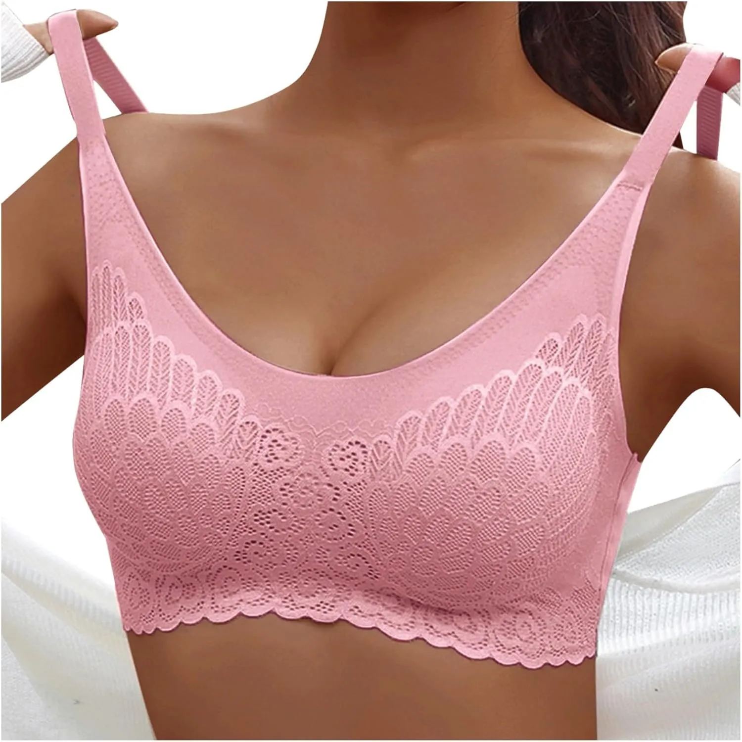 Sporty Bras for Women Push Up Comfort Wirefree Bra Trendy Seamless Tank Soft Full-Coverage Comfortable Everyday Wear