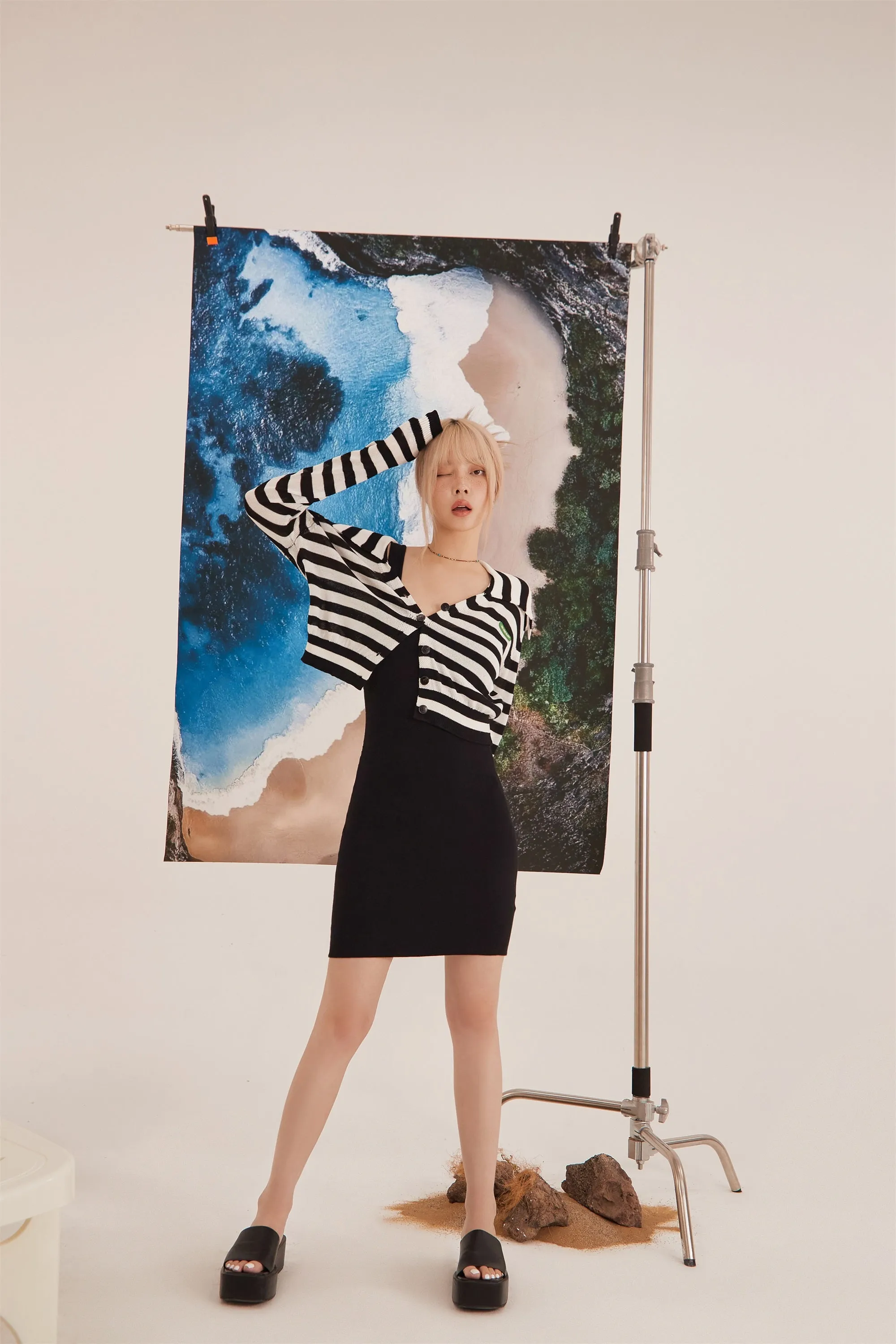 Square-Neck Slimfit Mini Dress