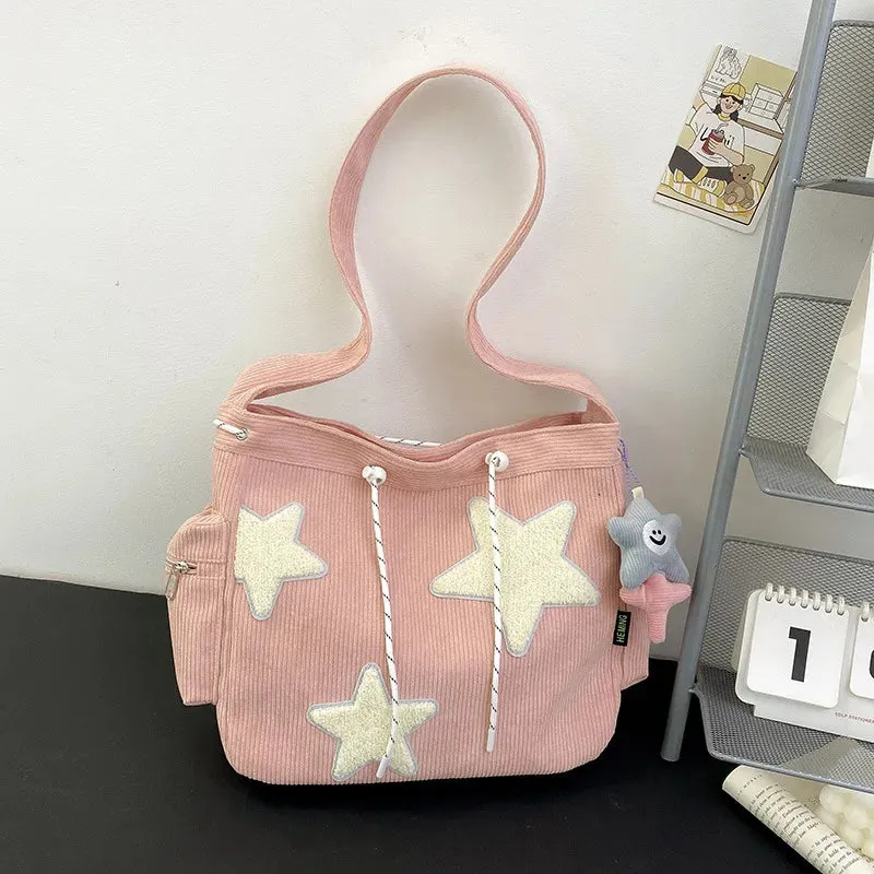Star Corduroy Messenger Bag