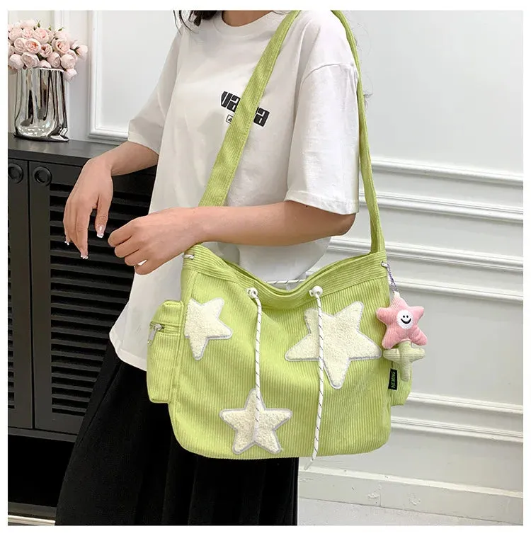 Star Corduroy Messenger Bag