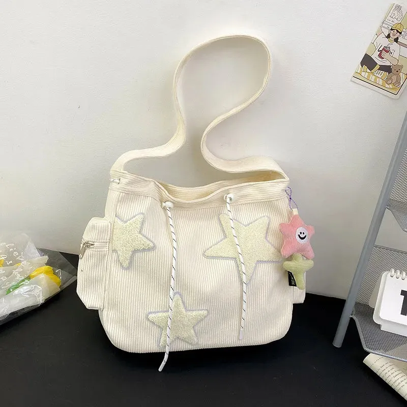 Star Corduroy Messenger Bag