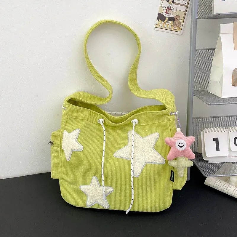Star Corduroy Messenger Bag