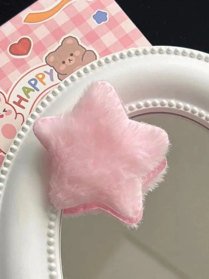 Star Pattern Fuzzy Hair Clip