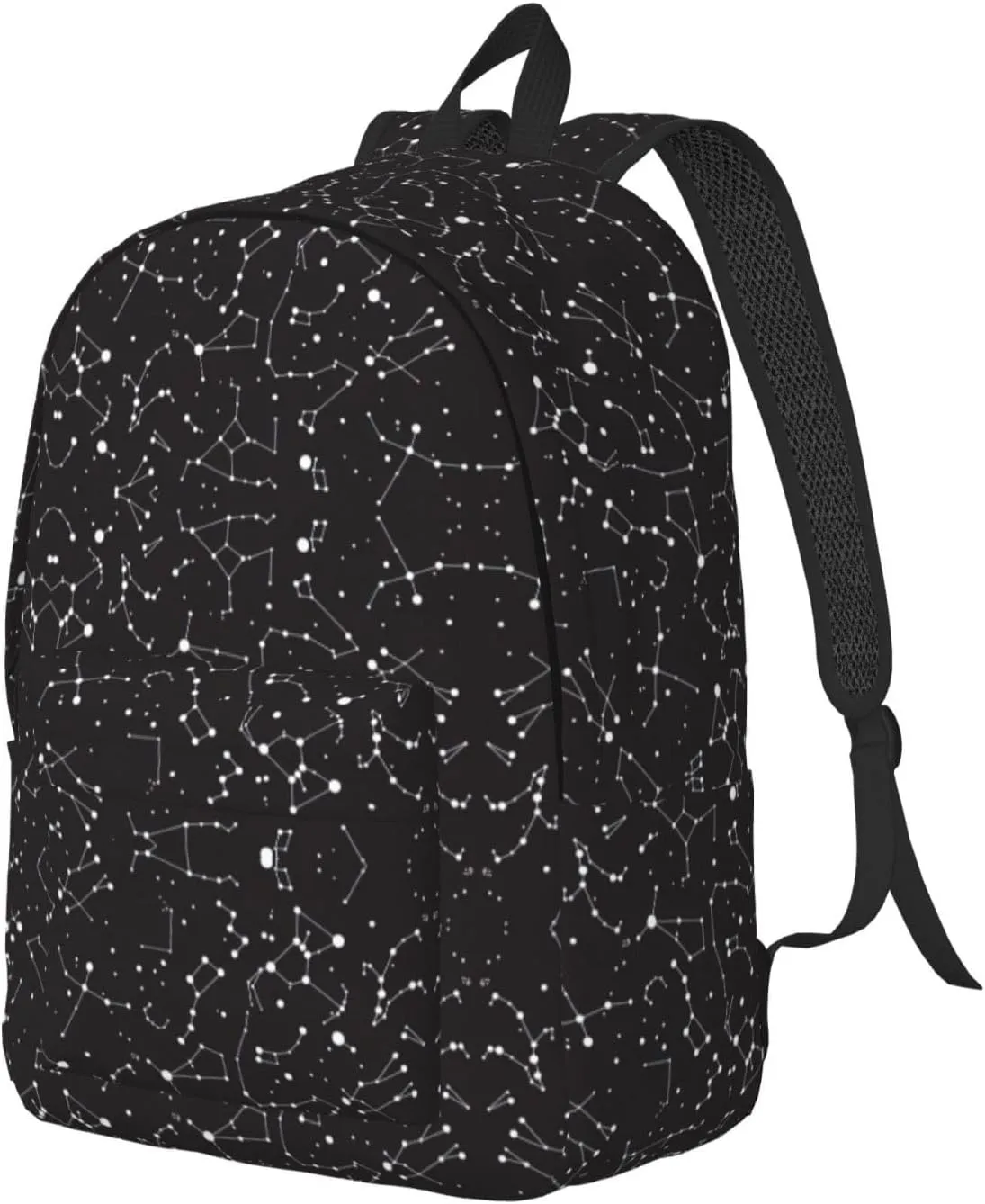 Starry Divination Constellation Print Canvas Backpack Women,Mens Travel Casual Daypack Bookbag For Laptop Work Travel Hiking