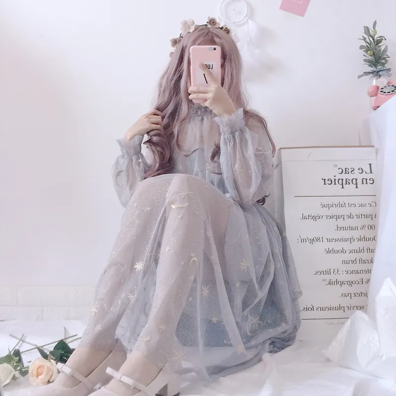 Stars Embroidery Galaxy Gauze Dress AD10018