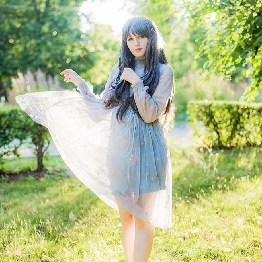 Stars Embroidery Galaxy Gauze Dress AD10018
