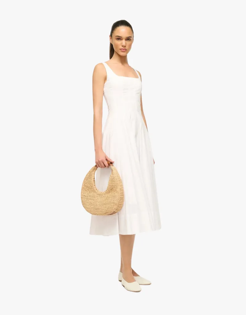 Staud Moon Raffia Bag in Natural Raffia