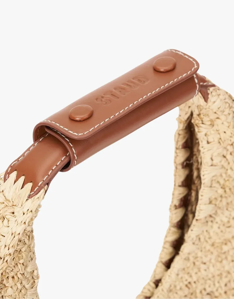 Staud Moon Raffia Bag in Natural Raffia