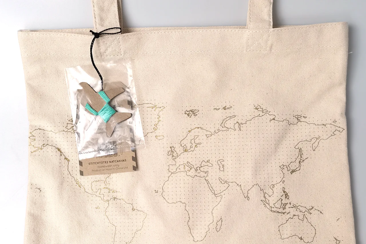 Stitch Tote Bag - Natural Canvas Handles