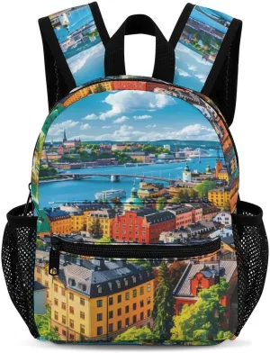 Stockholm Sweden 13 Inch Backpack Waterproof Lightweight Travel Backpack Purse Hiking Daypack