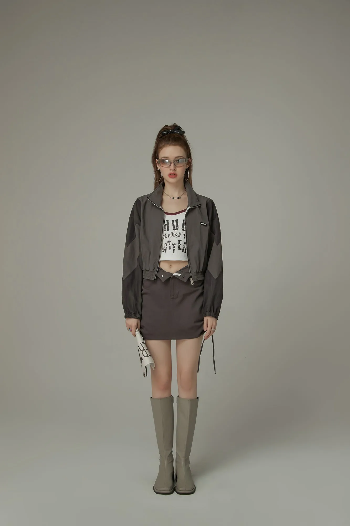 String Shirring Mini Skirt