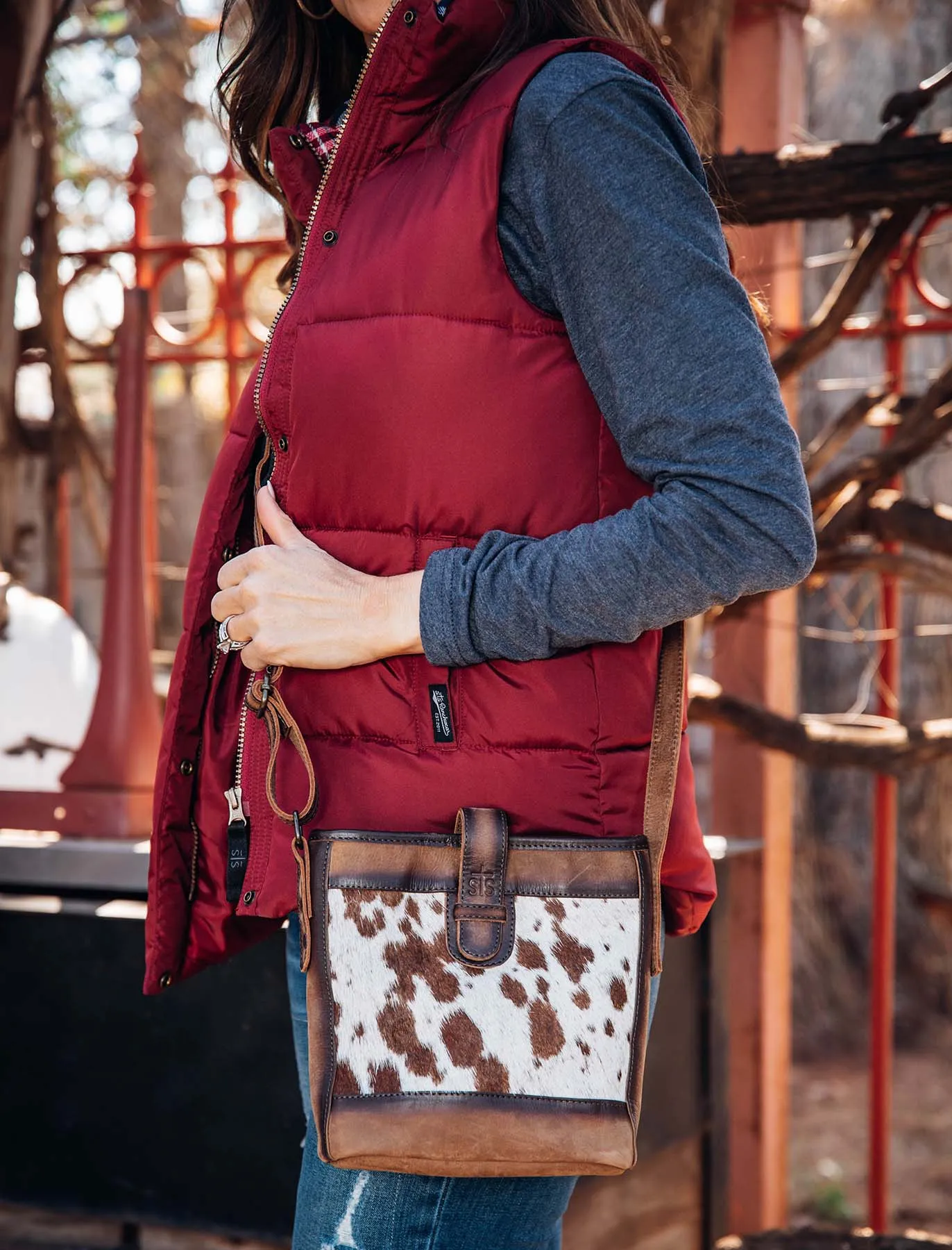 STS Cowhide Derby Bucket Bag