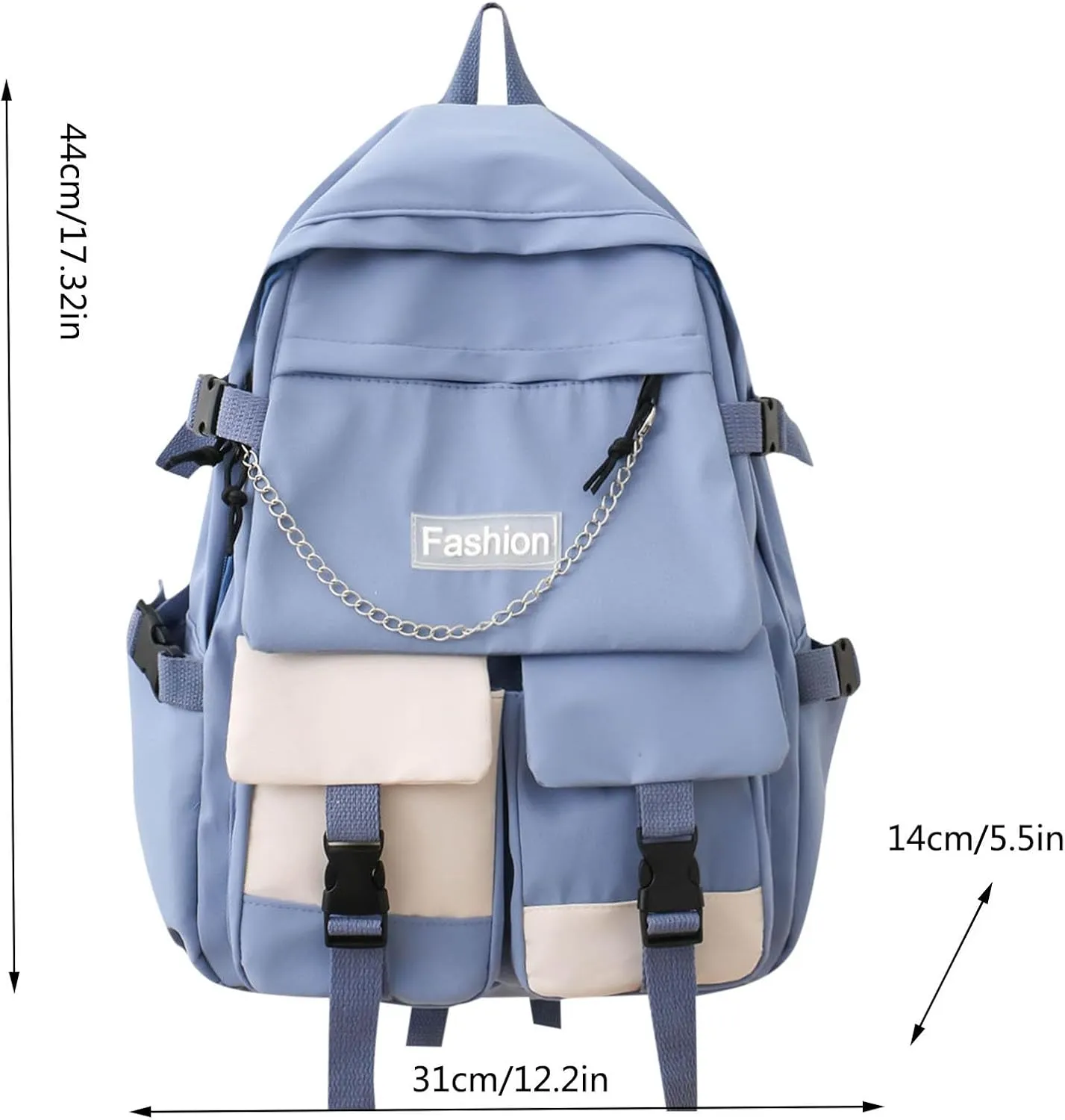 Student Backpack Fashionable New Pattern Fresh And Simple Large Capacity Zipper Lightweight Canvas Purse (Red, One Size)