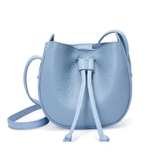 Stylish Soft Leather Half Circle Mini Bucket Tassel Crossbody