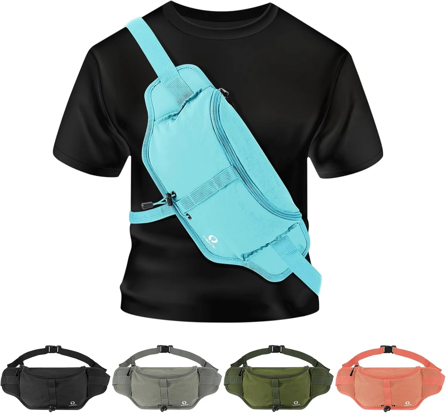 Sukeen Hiking Waist Packs Portable,Water Resistant Fanny Bag with Adjustable Strap For Outdoors Workout Traveling Cycling Dog Walking, Blue