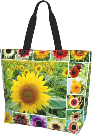 Sunflower Casual Daily Handbags Classic Style Shoulder Bags Women'S Large-Capacity Shoulder Shopping Bags Black
