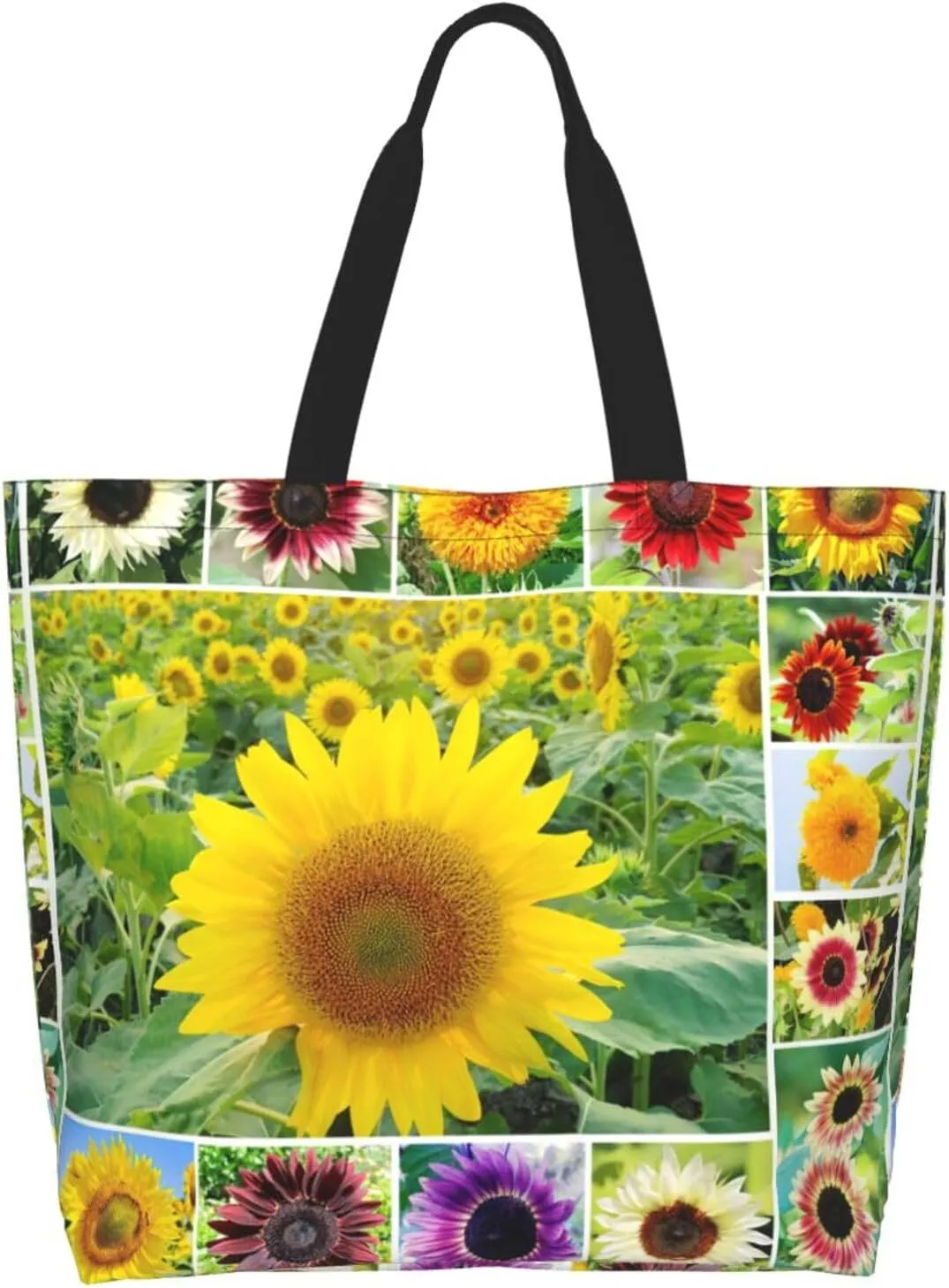 Sunflower Casual Daily Handbags Classic Style Shoulder Bags Women'S Large-Capacity Shoulder Shopping Bags Black