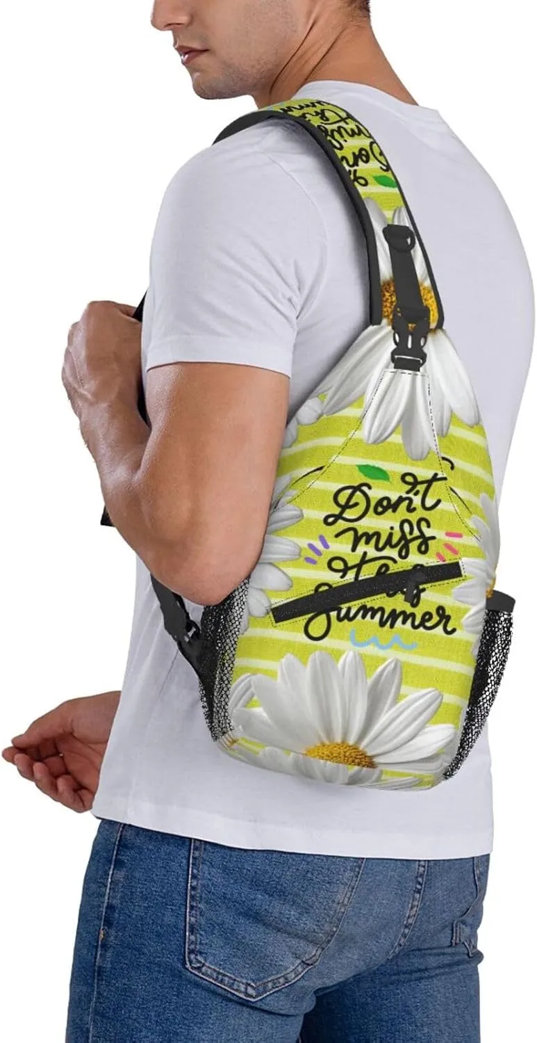 Sunflower Chest Bags Crossbody Sling Bag Shoulder Bag Travel Hiking Daypack For Men Women