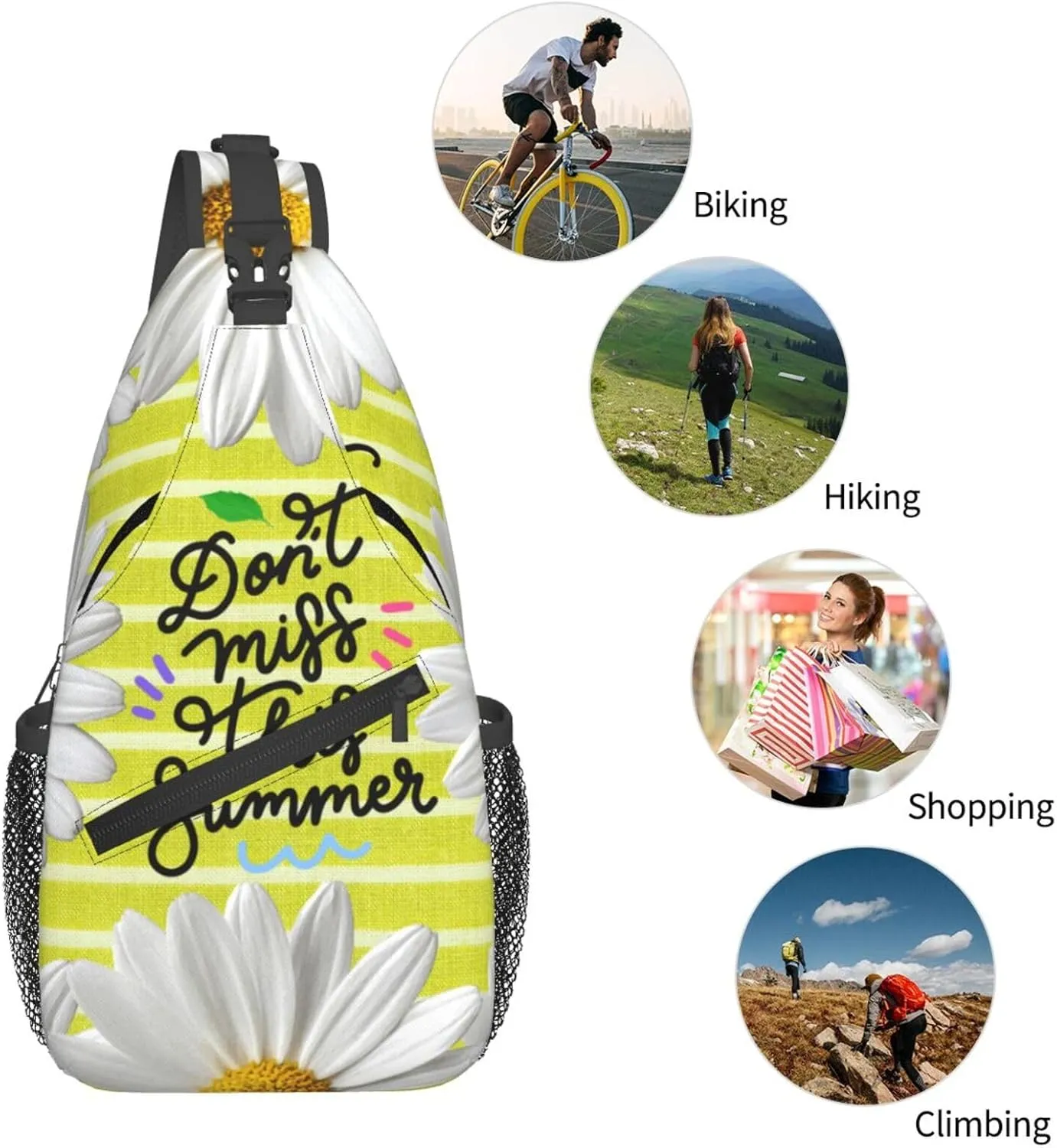Sunflower Chest Bags Crossbody Sling Bag Shoulder Bag Travel Hiking Daypack For Men Women