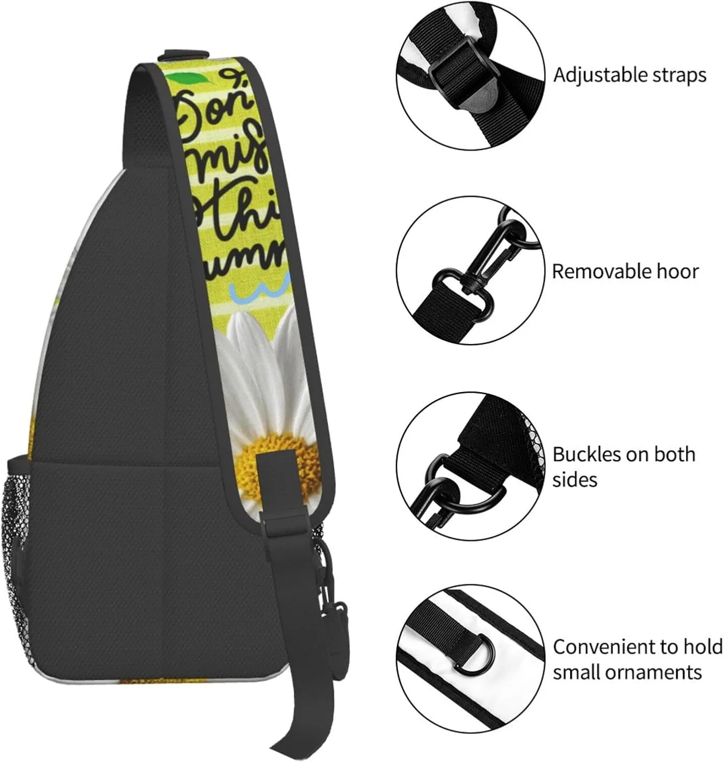 Sunflower Chest Bags Crossbody Sling Bag Shoulder Bag Travel Hiking Daypack For Men Women