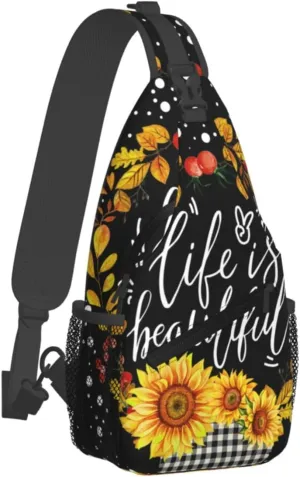Sunflower Chest Bags Crossbody Sling Bag Shoulder Bag Travel Hiking Daypack For Men Women