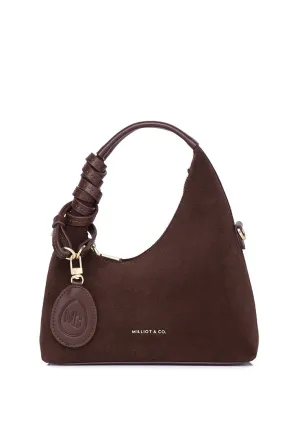 Sunova Faux Suede Mini Top Handle Bag (Espresso)