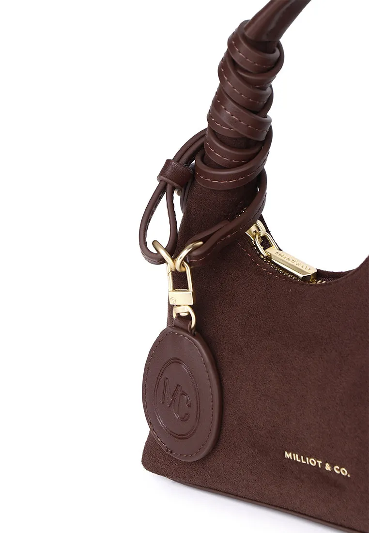 Sunova Faux Suede Mini Top Handle Bag (Espresso)