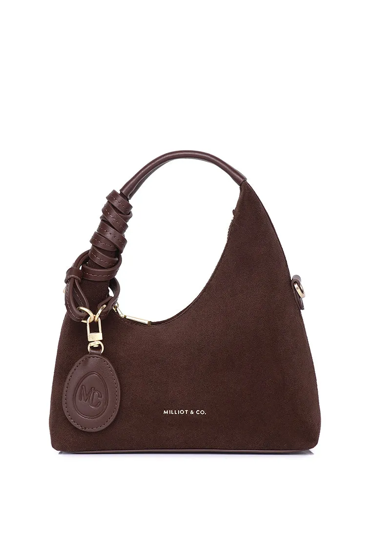 Sunova Faux Suede Mini Top Handle Bag (Espresso)
