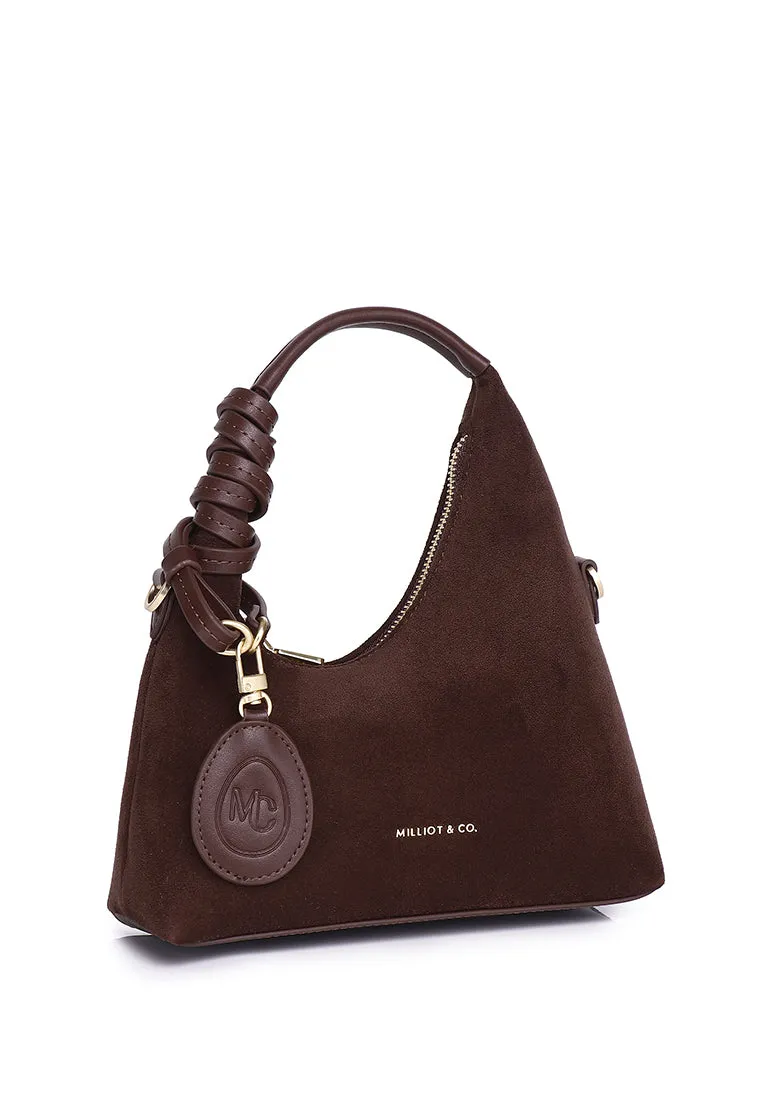 Sunova Faux Suede Mini Top Handle Bag (Espresso)