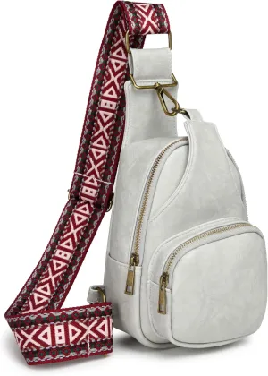 SVIWDSK Small Sling Bag for Women Leather Crossbody Purse Waist Bags Fanny Pack Chest Bag for Travel and Daily Use, Grey, Sling Backpacks