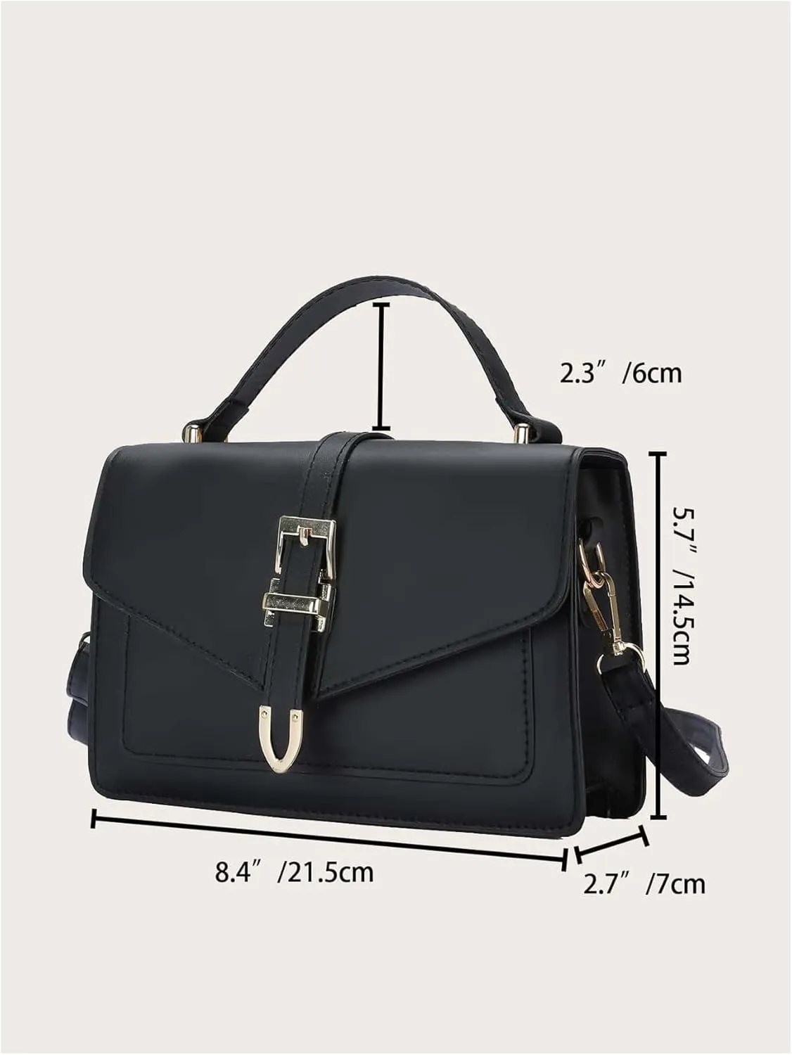 SweatyRocks Women's Buckle Flap Crossbody Bag PU Leather Adjustable Strap Shoulder Bags