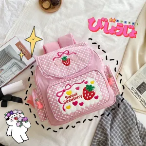 Sweet Strawberry Soft Girl Backpack