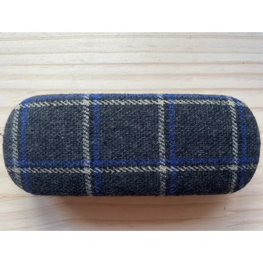 Tartan Covered Hard Shell Glasses Cases | Charcoal Black