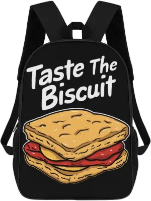 Taste The Biscuit 17 Inch Shoulder Backpack Fashion Laptop Bag Travel Daypack for Camping Hiking