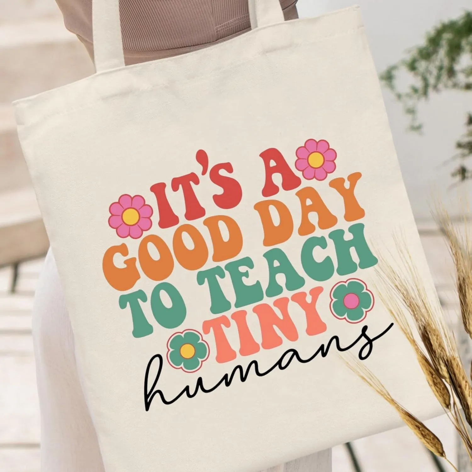 Teacher Appreciation Gifts Canvas Tote Bags Aesthetic for Women Cloth Cotton Bags Travel Bag Reusable Grocery Shopping Bag