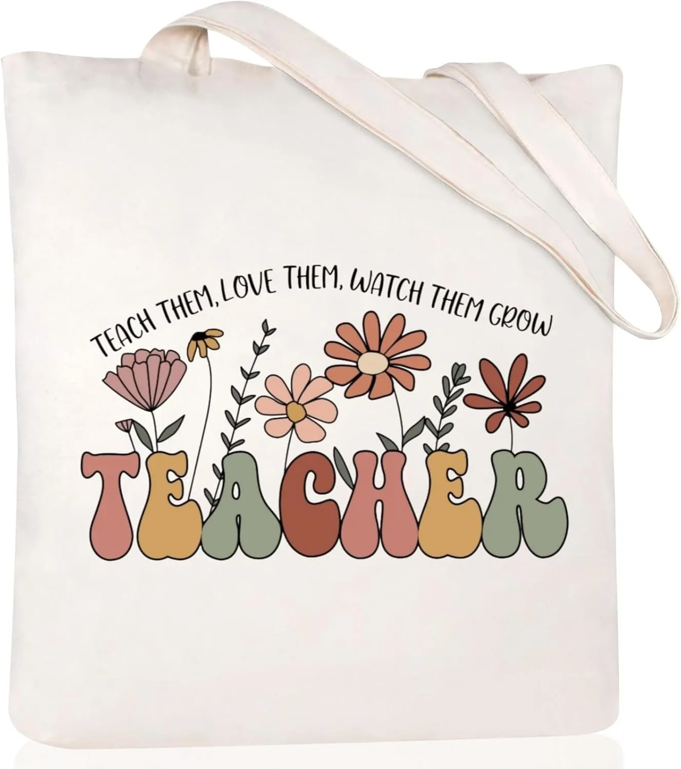 Teacher Appreciation Gifts Canvas Tote Bags Aesthetic for Women Cloth Cotton Bags Travel Bag Reusable Grocery Shopping Bag
