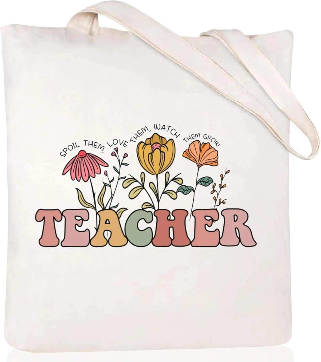 Teacher Appreciation Gifts Canvas Tote Bags Aesthetic for Women Cloth Cotton Bags Travel Bag Reusable Grocery Shopping Bag