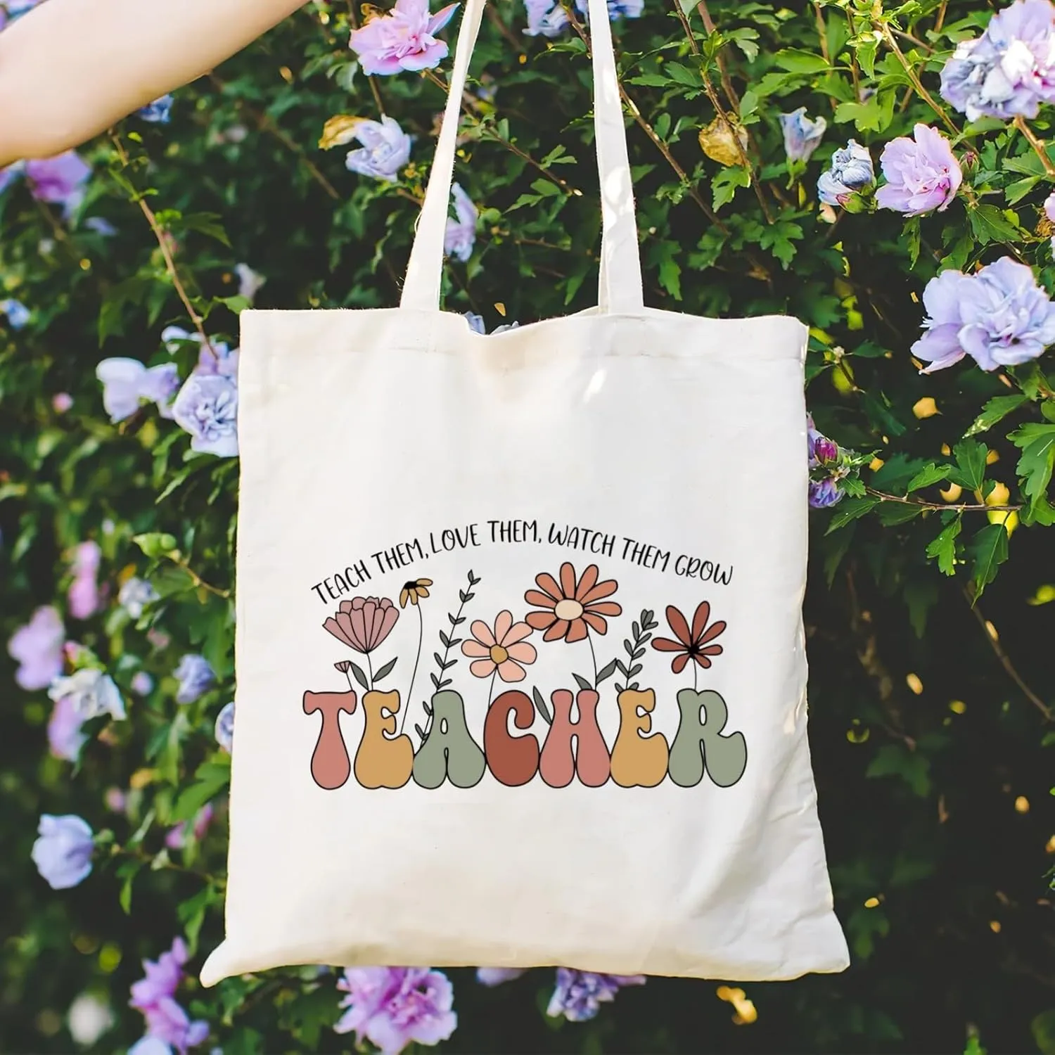 Teacher Appreciation Gifts Canvas Tote Bags Aesthetic for Women Cloth Cotton Bags Travel Bag Reusable Grocery Shopping Bag