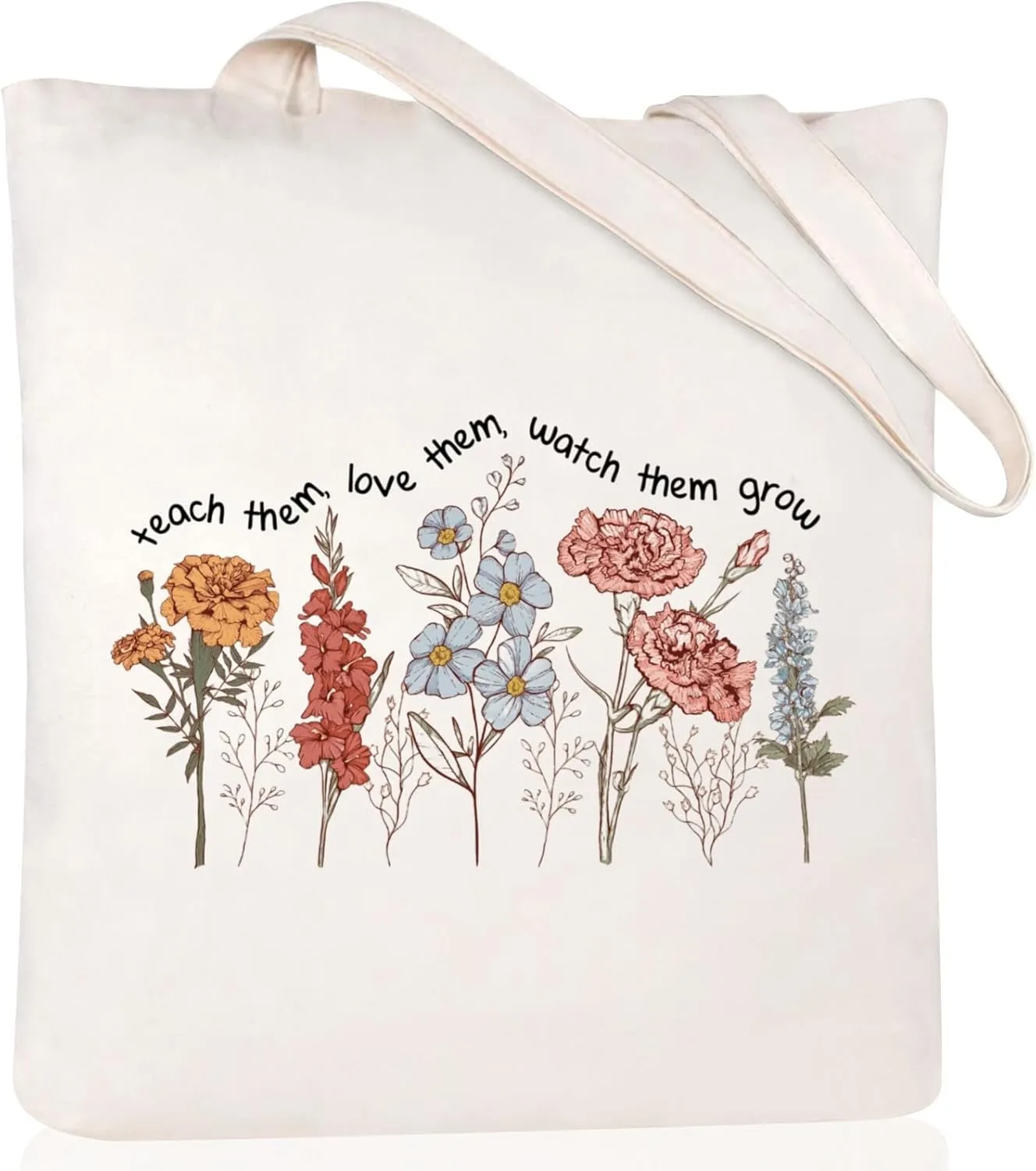Teacher Appreciation Gifts Canvas Tote Bags Aesthetic for Women Cloth Cotton Bags Travel Bag Reusable Grocery Shopping Bag