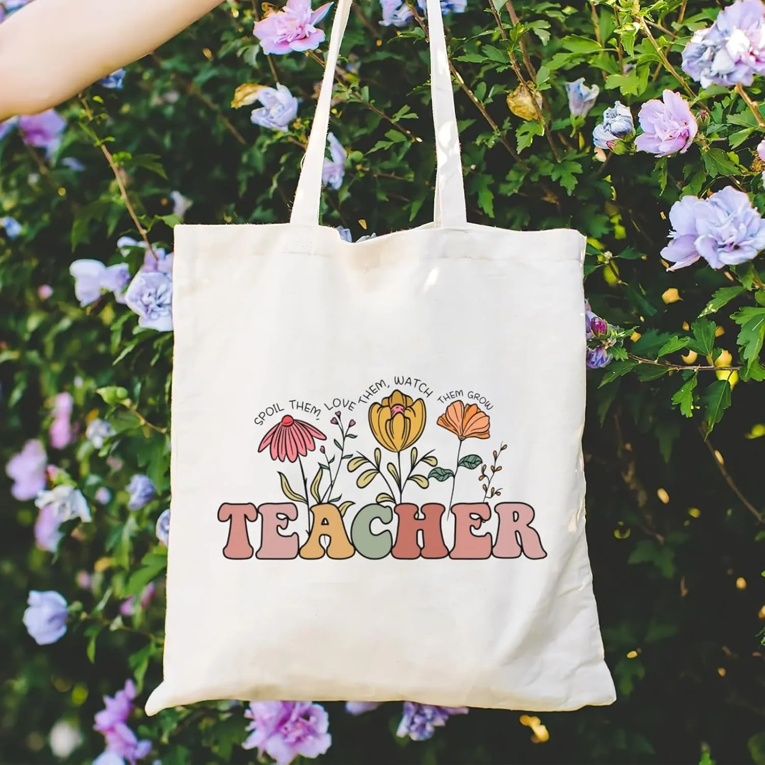 Teacher Appreciation Gifts Canvas Tote Bags Aesthetic for Women Cloth Cotton Bags Travel Bag Reusable Grocery Shopping Bag