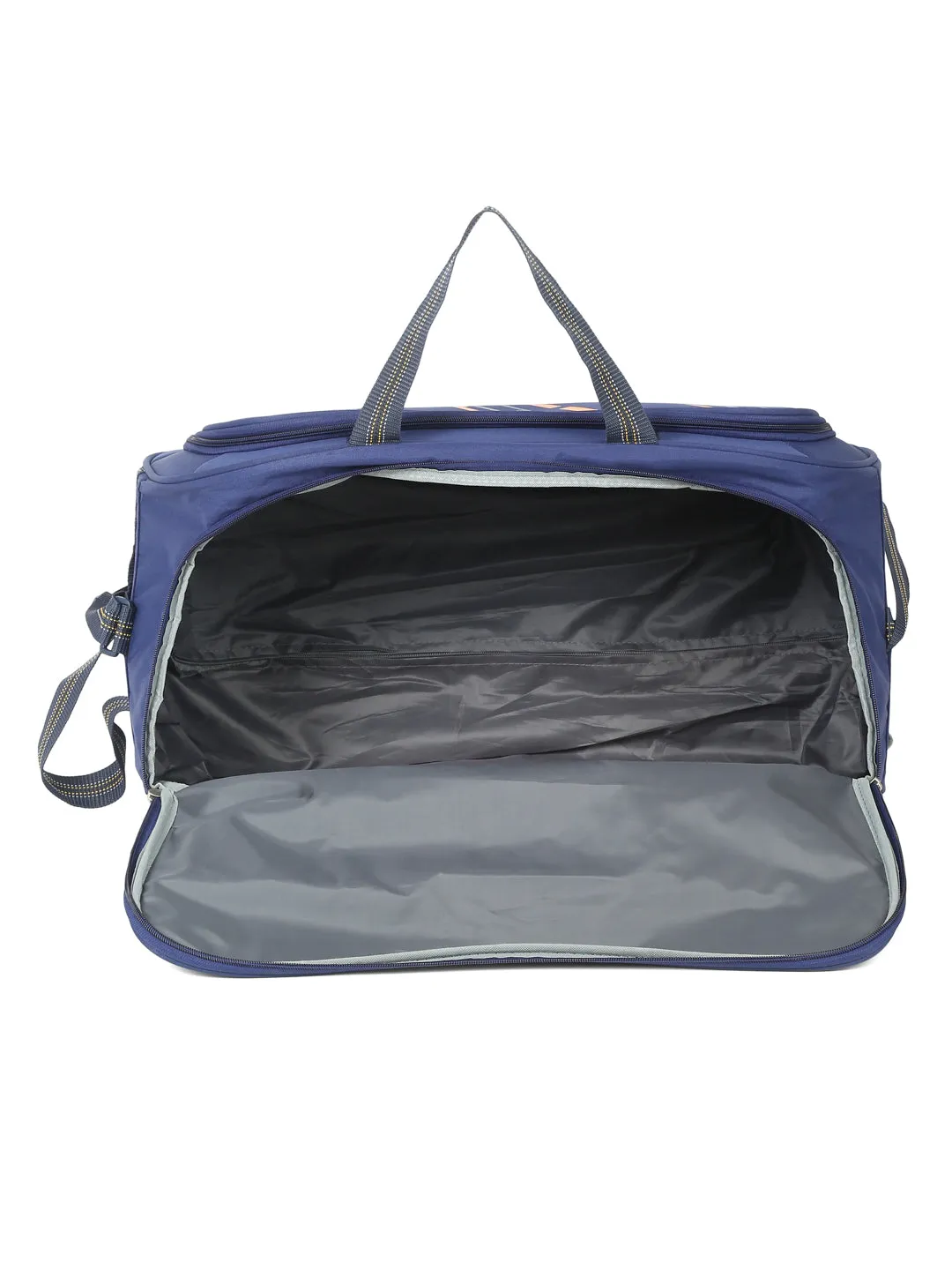 Teakwood Leather Navy Blue Printed Small Duffel Bag