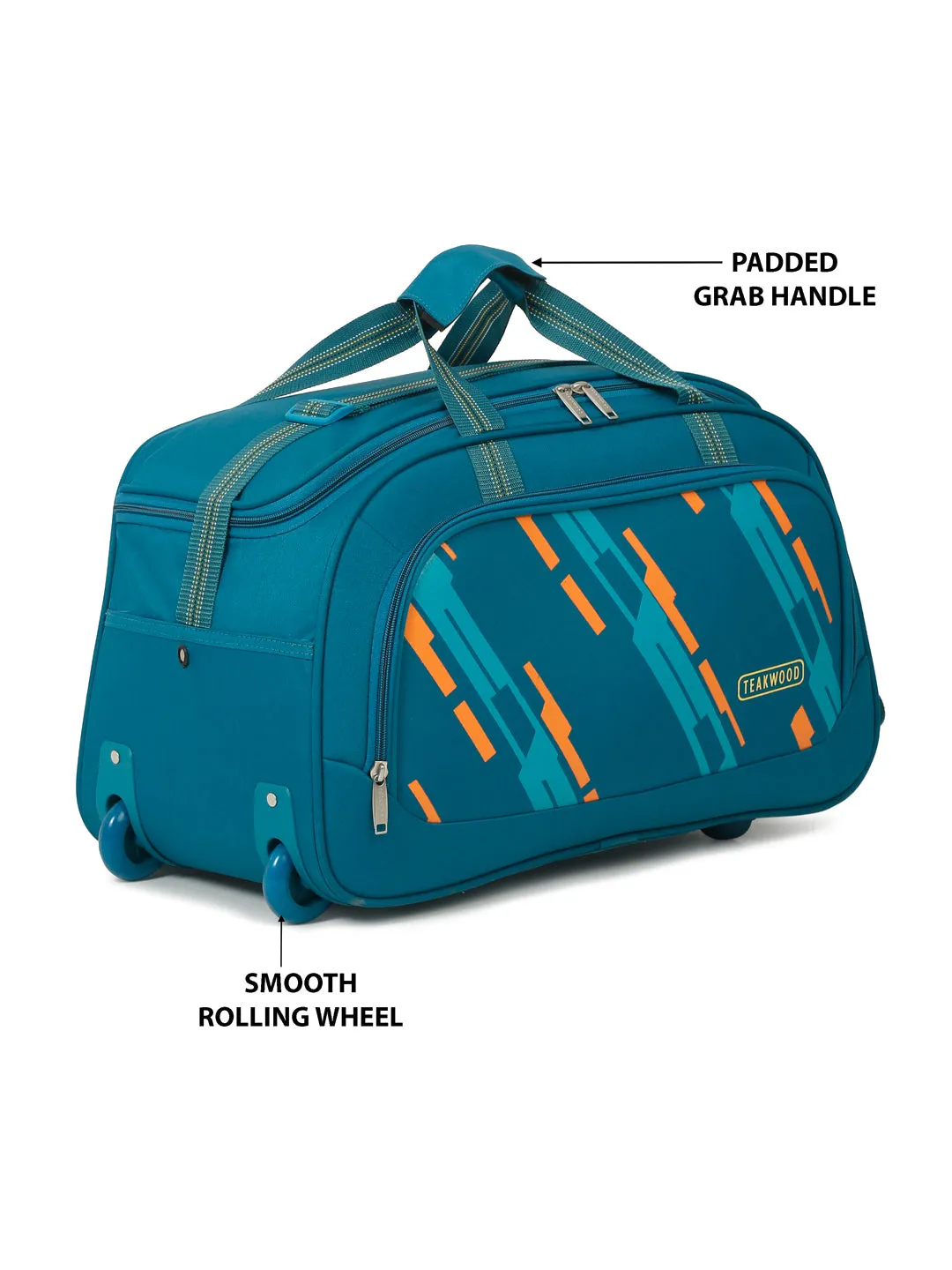 Teakwood Leather Teal Printed Large Duffel Bag