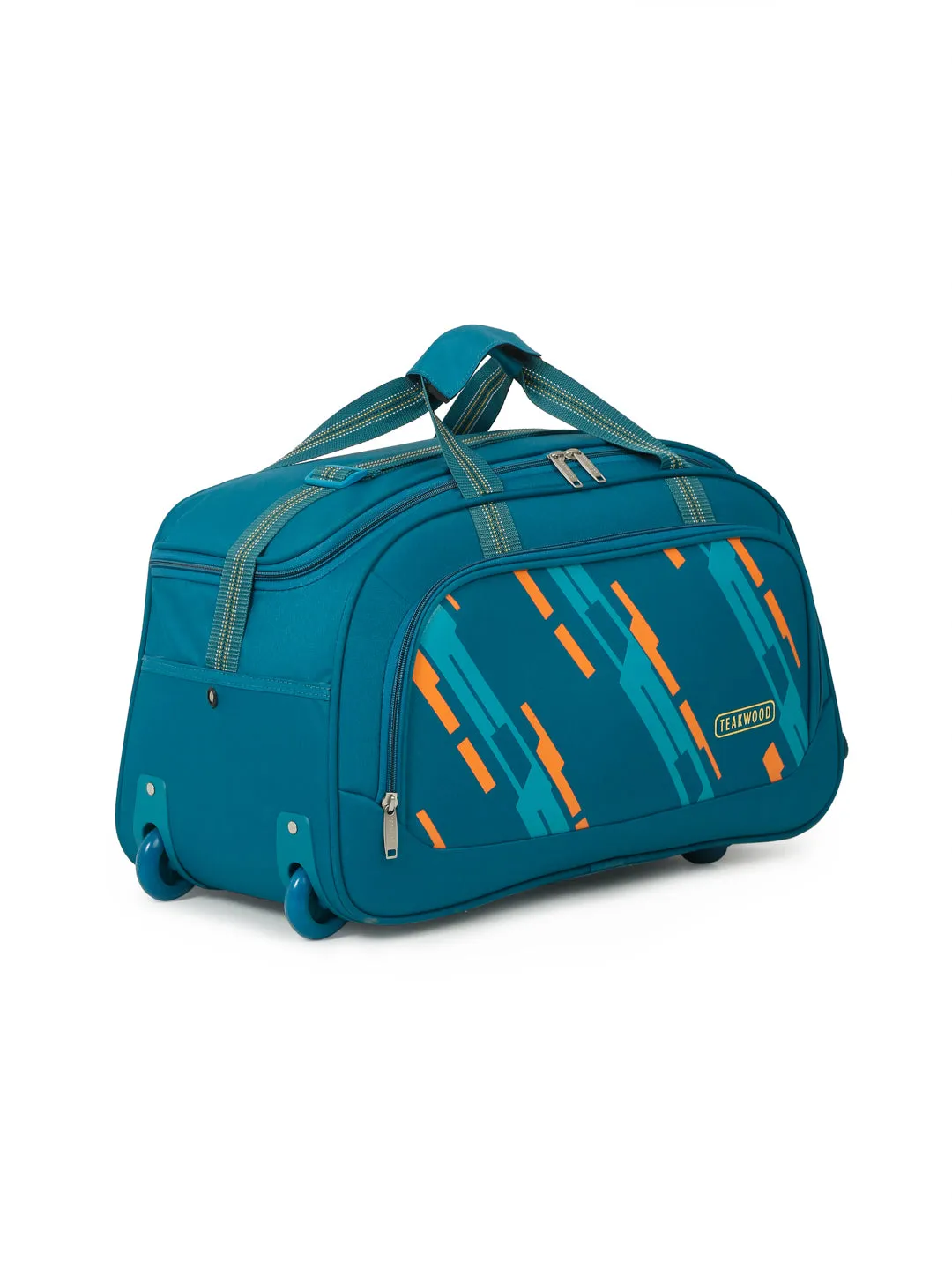 Teakwood Leather Teal Printed Large Duffel Bag