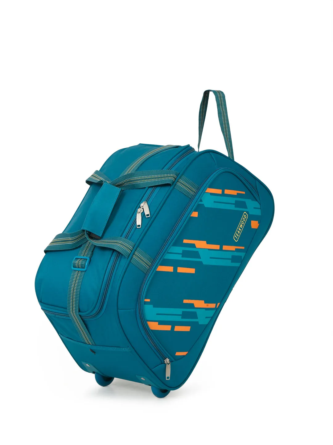 Teakwood Leather Teal Printed Medium Duffel Bag