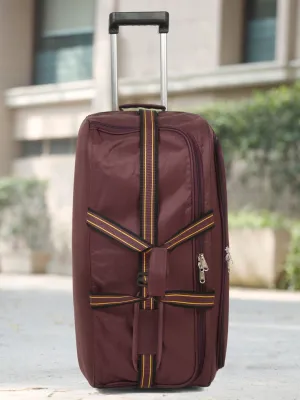 Teakwood Leathers Purple Solid Large Duffle Trolley Bag